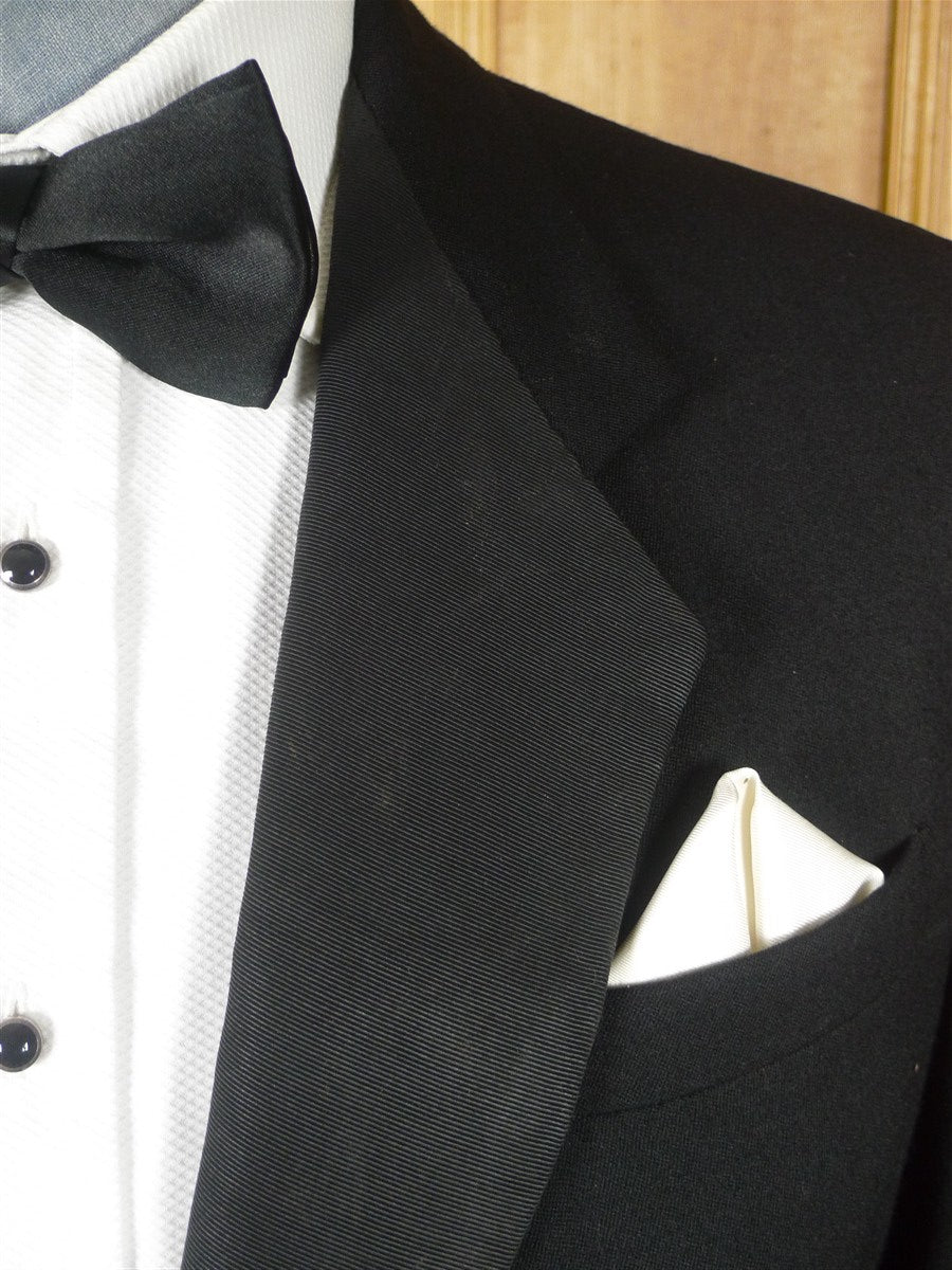 25/1212 vintage british black barathea grosgrain notch lapel dinner jacket 39-40 short to regular