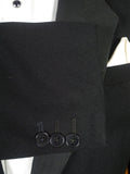 25/1212 vintage british black barathea grosgrain notch lapel dinner jacket 39-40 short to regular