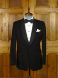 25/1213 vintage british black barathea grosgrain shawl lapel dinner jacket 38 short