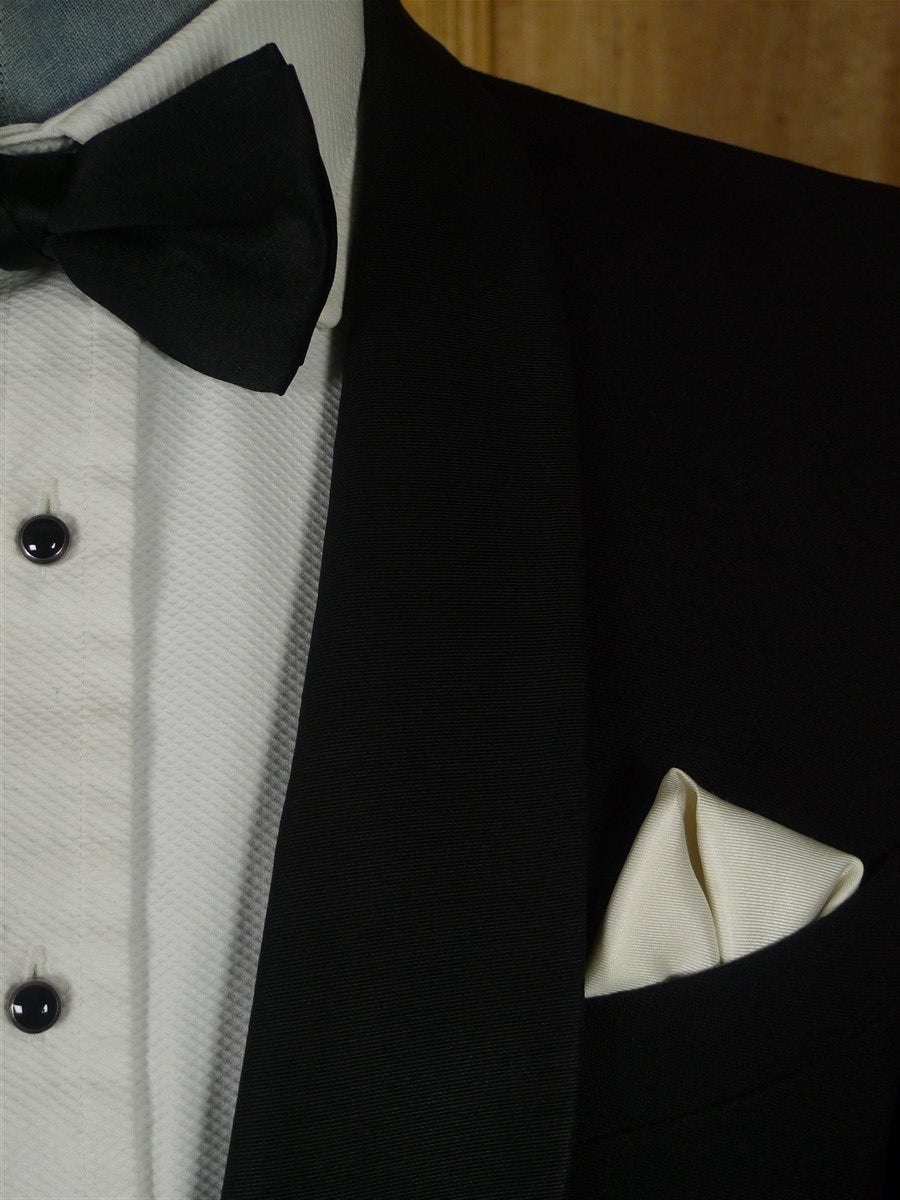 25/1213 vintage british black barathea grosgrain shawl lapel dinner jacket 38 short