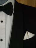 25/1213 vintage british black barathea grosgrain shawl lapel dinner jacket 38 short