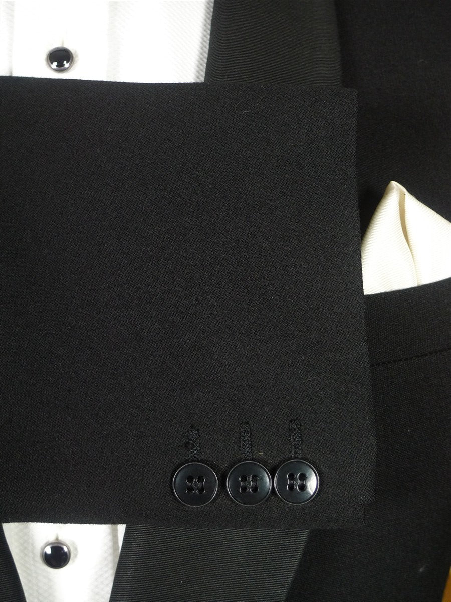 25/1213 vintage british black barathea grosgrain shawl lapel dinner jacket 38 short