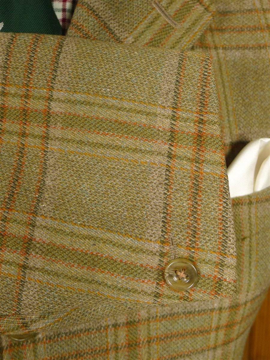 25/1207 immaculate vintage british wp check cavalry twill hacking jacket w/ ghillie collar 39 regular