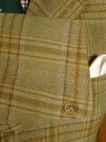 25/1207 immaculate vintage british wp check cavalry twill hacking jacket w/ ghillie collar 39 regular