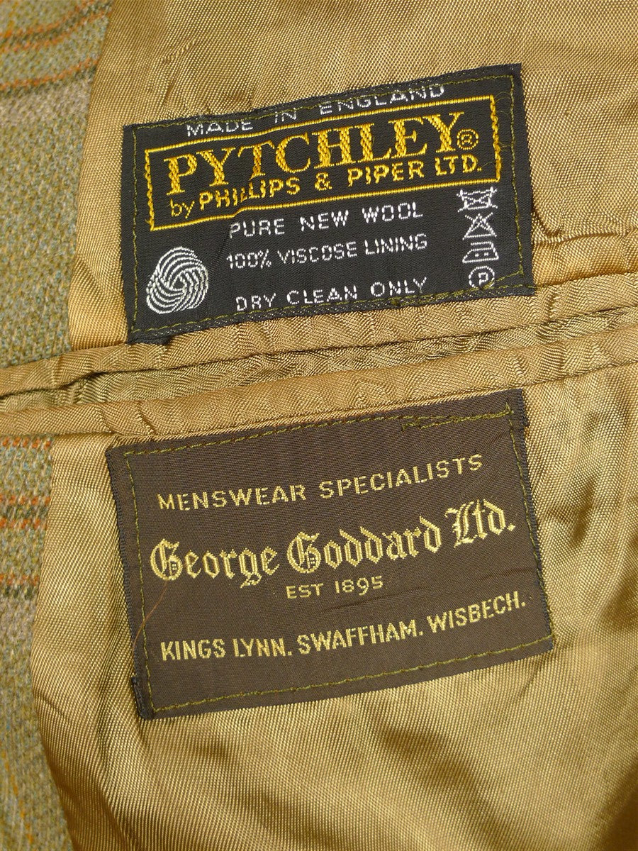 25/1207 immaculate vintage british wp check cavalry twill hacking jacket w/ ghillie collar 39 regular