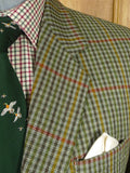 25/1208 vintage john g hardy heavyweight worsted gun check tweed sports jacket 42-43 short to regular