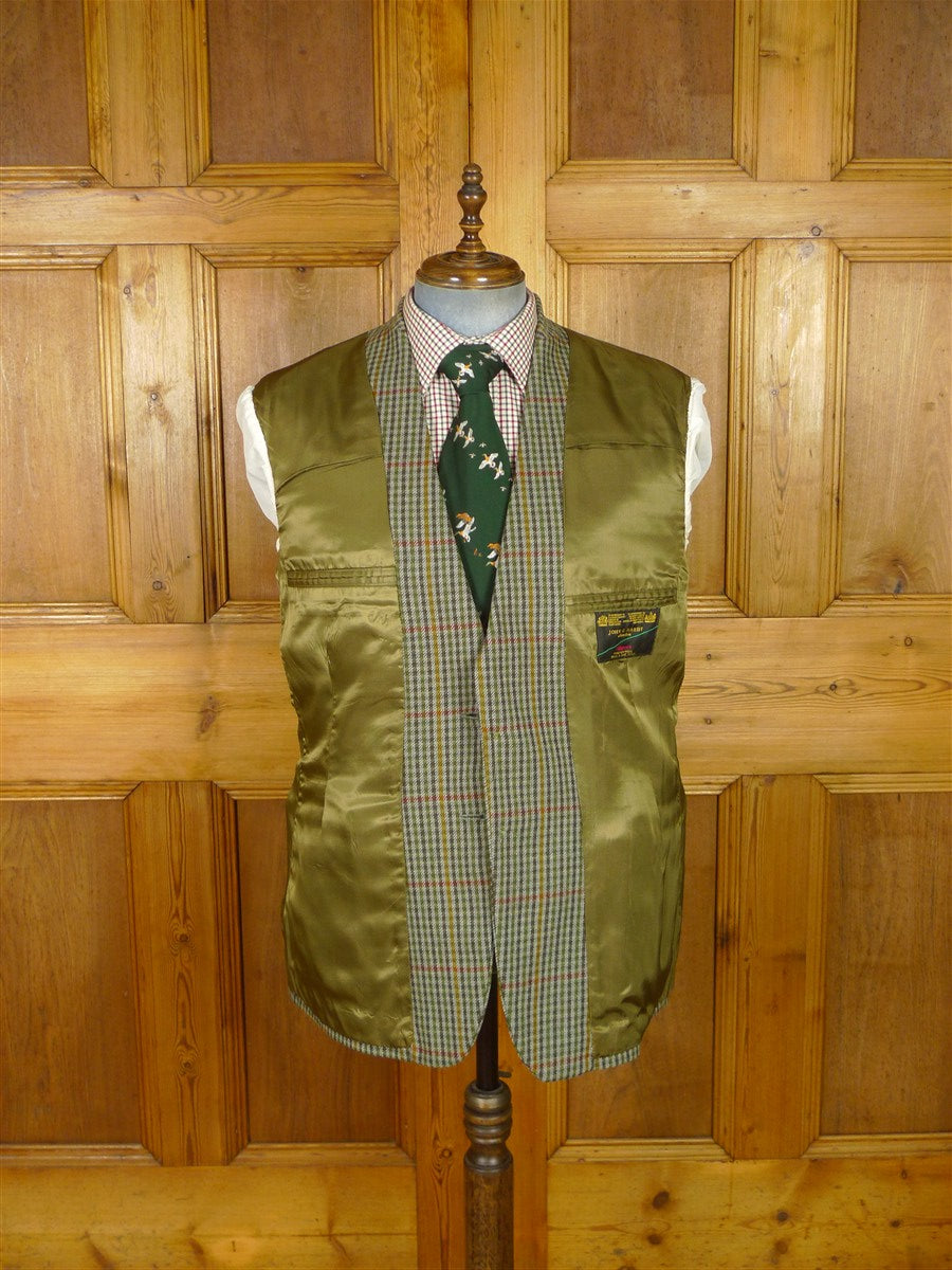 25/1208 vintage john g hardy heavyweight worsted gun check tweed sports jacket 42-43 short to regular