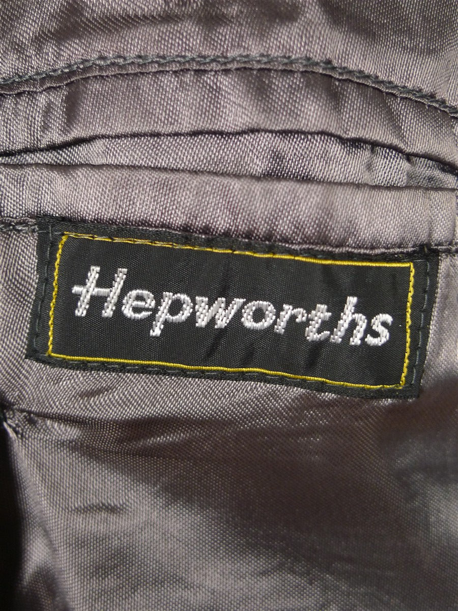 25/1226 delightful vintage british 90% wool grey d/b pea coat w/ faux fur facings 40