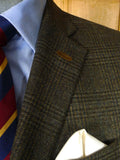 25/1209 immaculate modern daks london glen check wool sports jacket blazer w/ suede trims 42 regular