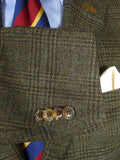 25/1209 immaculate modern daks london glen check wool sports jacket blazer w/ suede trims 42 regular