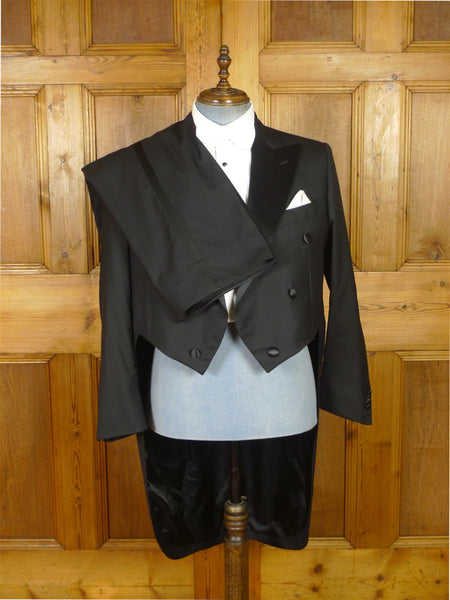 25/1218 immaculate 2013 italian bespoke black superfine wool evening tailcoat suit 45 regular