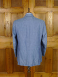 26/0013 immaculate 2011 italian bespoke pure linen pale blue travel / summer suit 44-45 short to regular