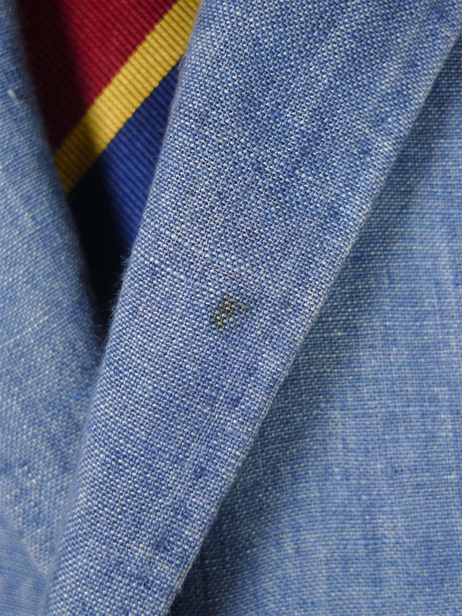 26/0013 immaculate 2011 italian bespoke pure linen pale blue travel / summer suit 44-45 short to regular