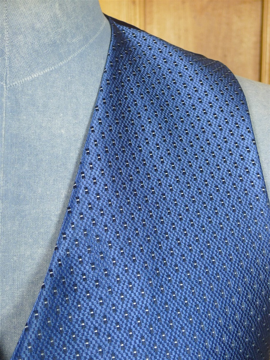 25/1204 italian bespoke blue silk morning waistcoat 42 regular