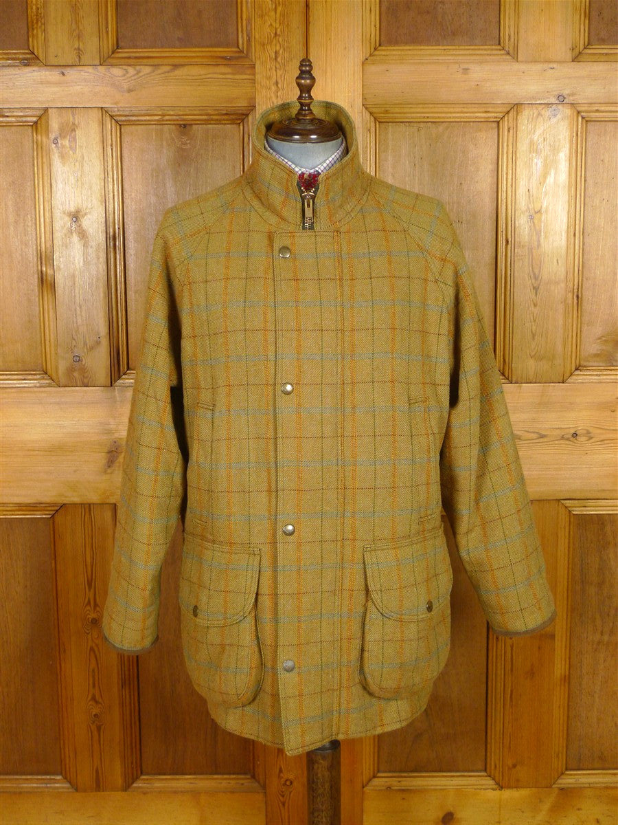 26/0022 chrysalis brown windowpane check tweed country shooting field coat (rrp £900) 42-44