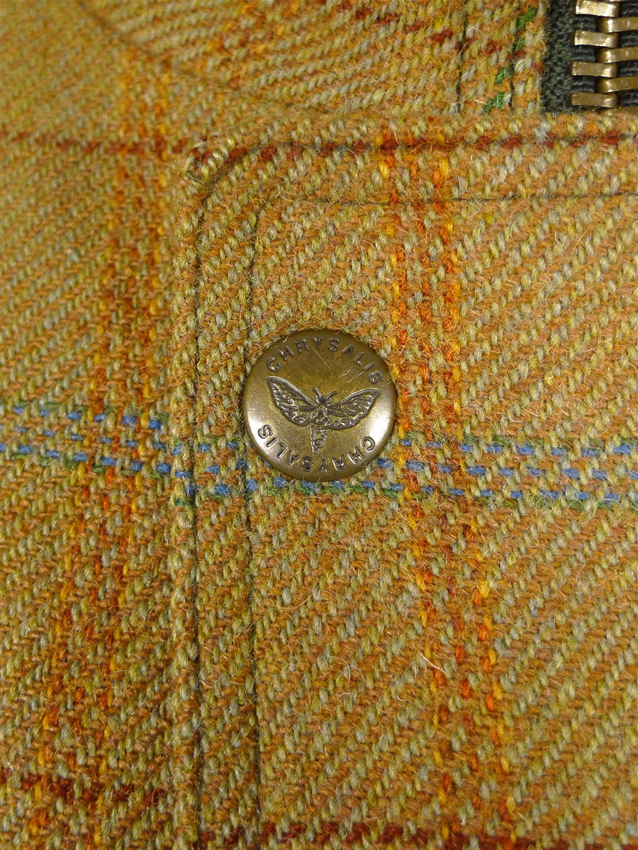 26/0022 chrysalis brown windowpane check tweed country shooting field coat (rrp £900) 42-44