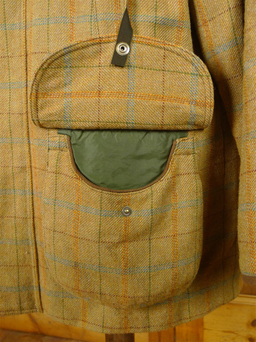 26/0022 chrysalis brown windowpane check tweed country shooting field coat (rrp £900) 42-44