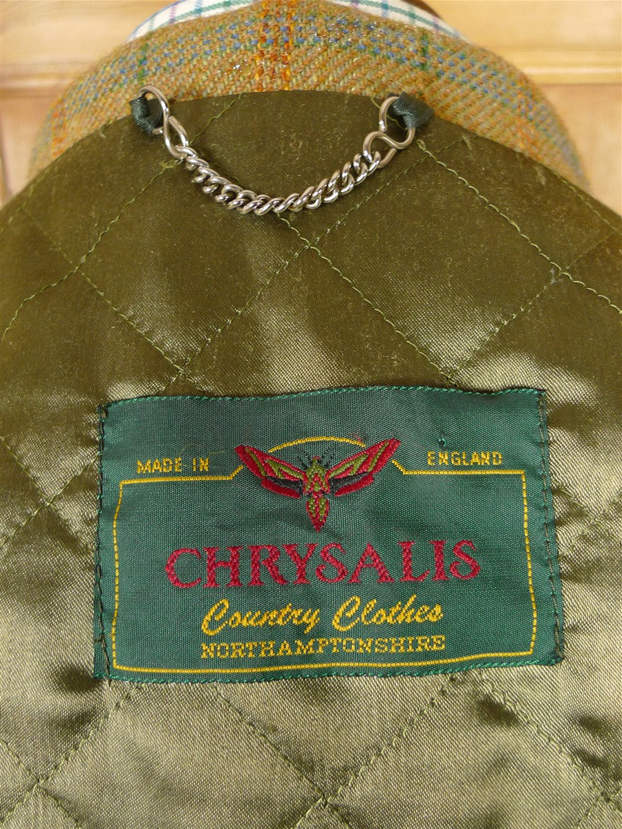 26/0022 chrysalis brown windowpane check tweed country shooting field coat (rrp £900) 42-44
