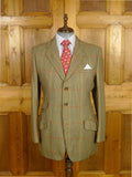 26/0049 vintage british gun check tweed sports jacket 44 long