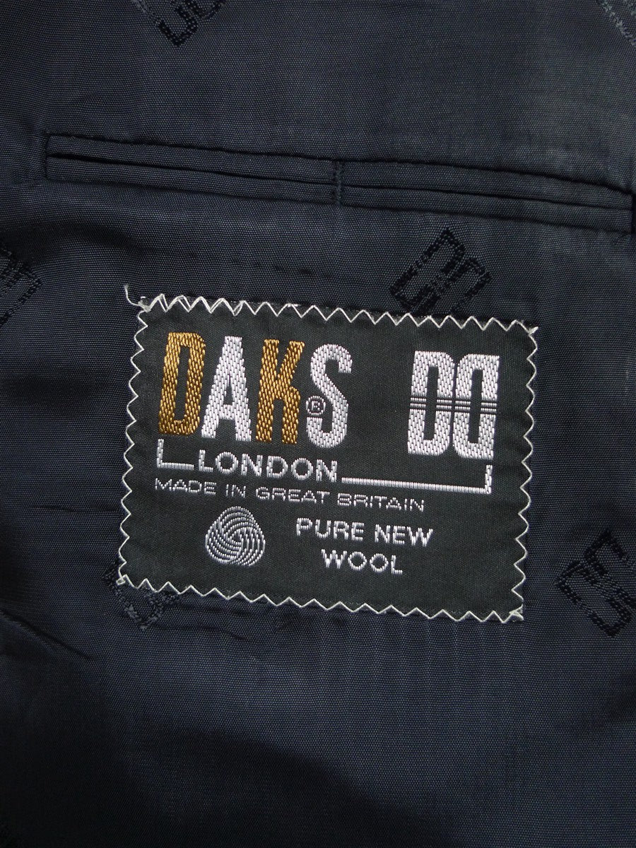 26/0046 immaculate vintage daks london black watch style tartan wool blazer w/ gold buttons 44 regular