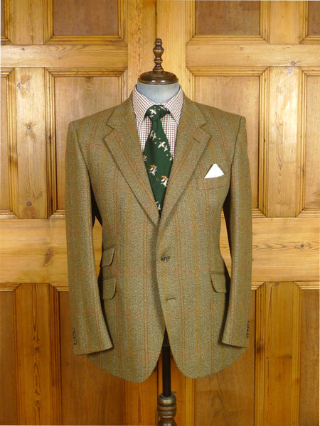 26/0048 immaculate heavyweight john g hardy green wp check tweed jacket 43 regular