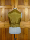 26/0051 vintage bespoke tailored green check tweed country waistcoat w/ lapels 42