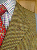 26/0051 vintage bespoke tailored green check tweed country waistcoat w/ lapels 42