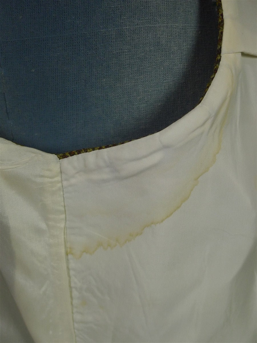 26/0051 vintage bespoke tailored green check tweed country waistcoat w/ lapels 42