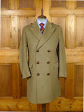 26/0054 vintage heavyweight crombie melton wool british warm overcoat w/ leather buttons 42