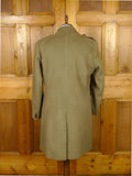 26/0054 vintage heavyweight crombie melton wool british warm overcoat w/ leather buttons 42
