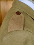 26/0054 vintage heavyweight crombie melton wool british warm overcoat w/ leather buttons 42