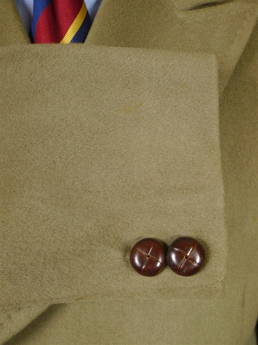 26/0054 vintage heavyweight crombie melton wool british warm overcoat w/ leather buttons 42
