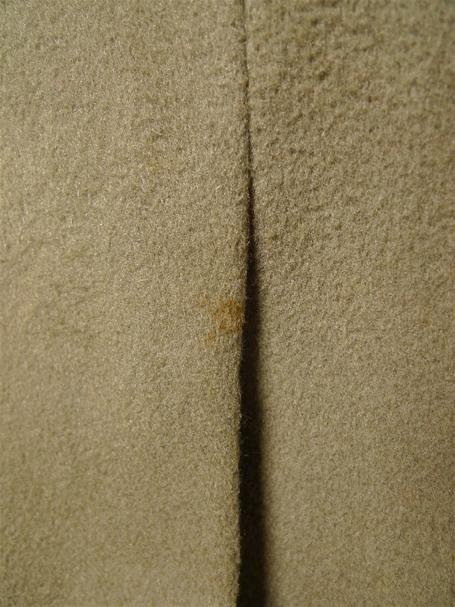 26/0054 vintage heavyweight crombie melton wool british warm overcoat w/ leather buttons 42