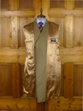 26/0054 vintage heavyweight crombie melton wool british warm overcoat w/ leather buttons 42