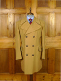 26/0056 vintage british textured camel wool d/b pea coat overcoat 42