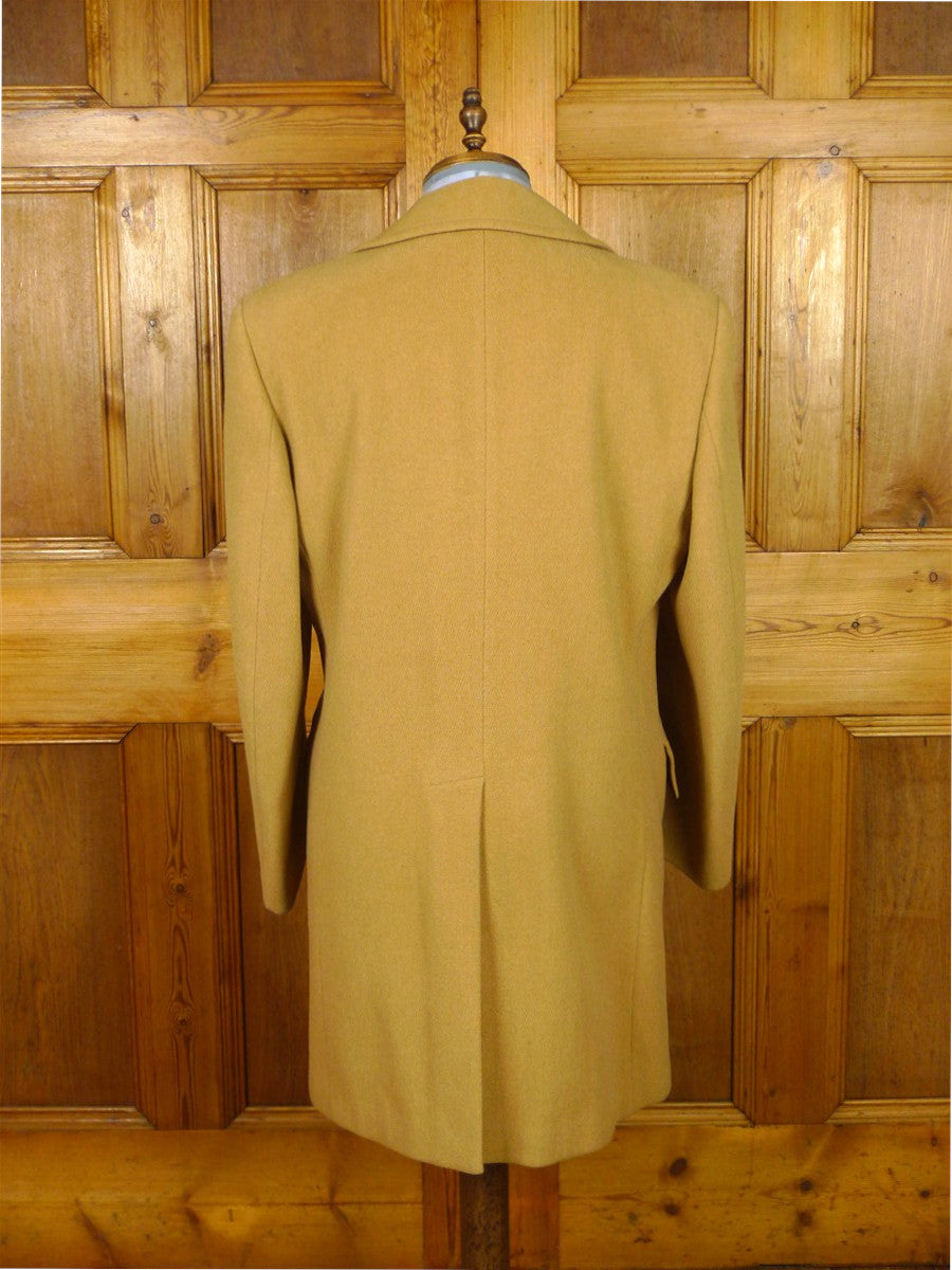 26/0056 vintage british textured camel wool d/b pea coat overcoat 42