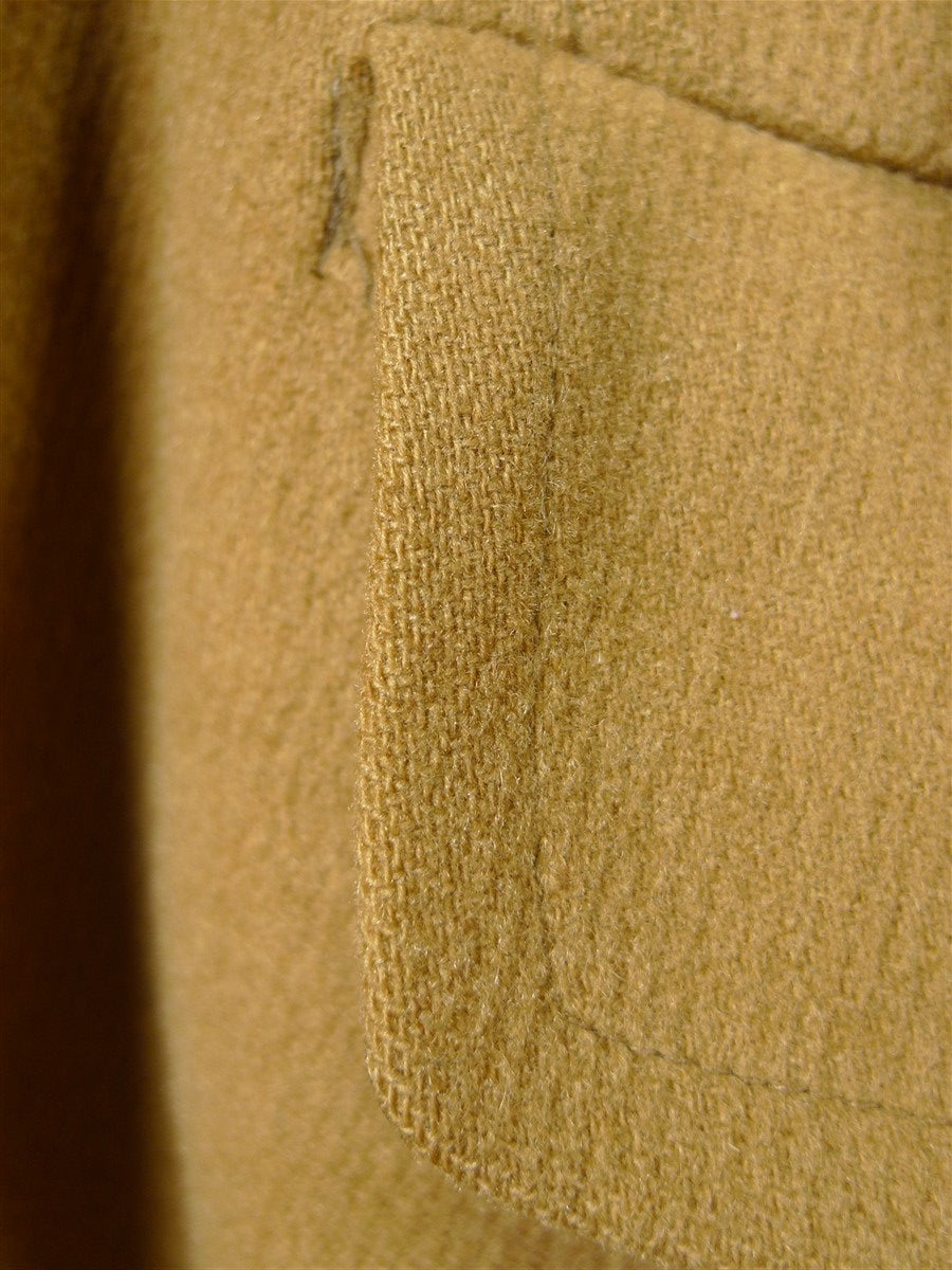 26/0056 vintage british textured camel wool d/b pea coat overcoat 42