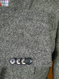 26/0045 immaculate nearly new daks london grey donegal weave norfolk-style tweed jacket w/ quilted lining 39 long