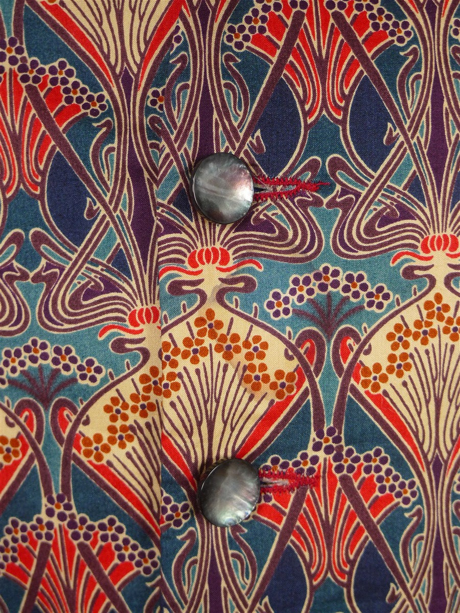 26/0044 immaculate vintage liberty art-deco cotton waistcoat 39-40