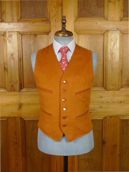 26/0043 vintage british tan brown doeskin wool country waistcoat 39