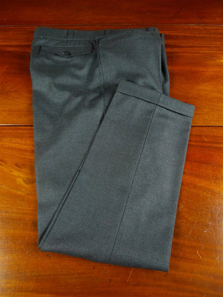 26/0039 immaculate vintage bespoke tailor grey worsted trouser w/ frogmouth pockets 30-33