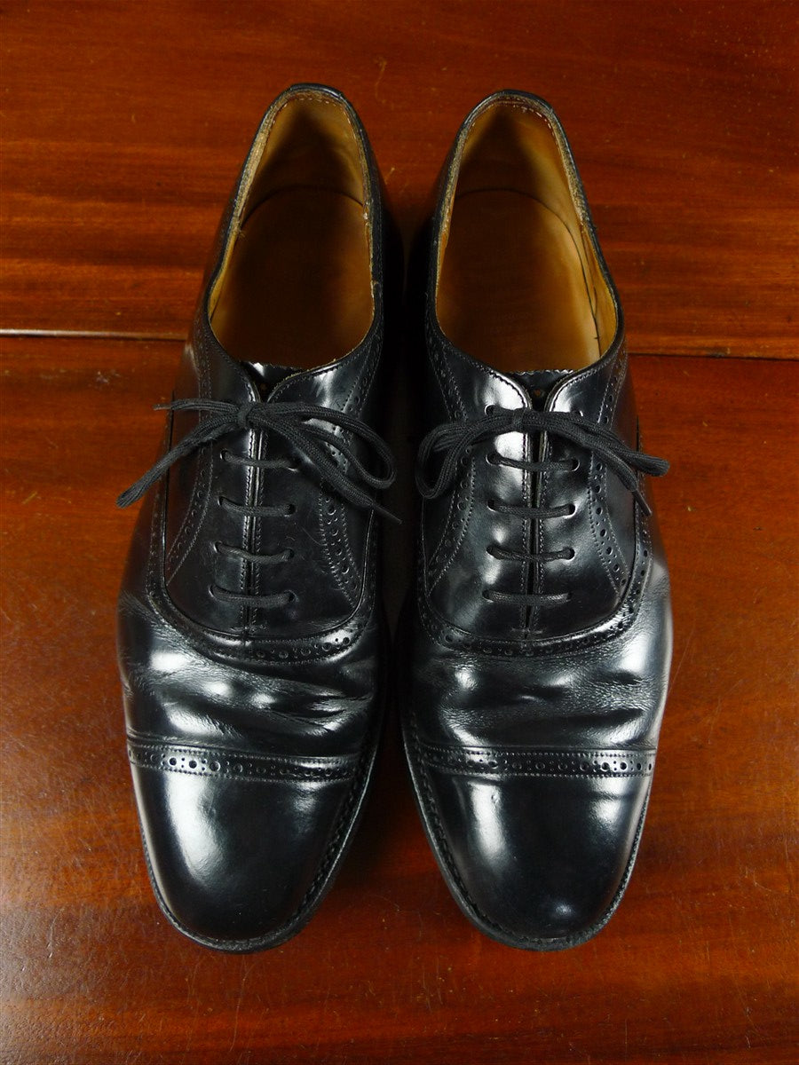 26/0034 vintage church's custom grade black semi-brogue shoe uk 11