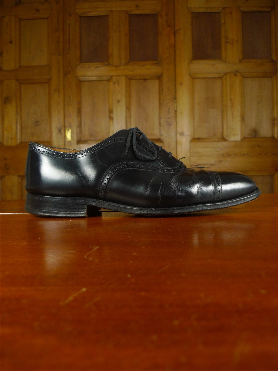 26/0034 vintage church's custom grade black semi-brogue shoe uk 11