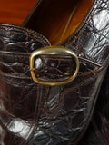 26/0036 vintage bally brown crocodile skin buckle shoe uk 7.5 (uk shipping only)