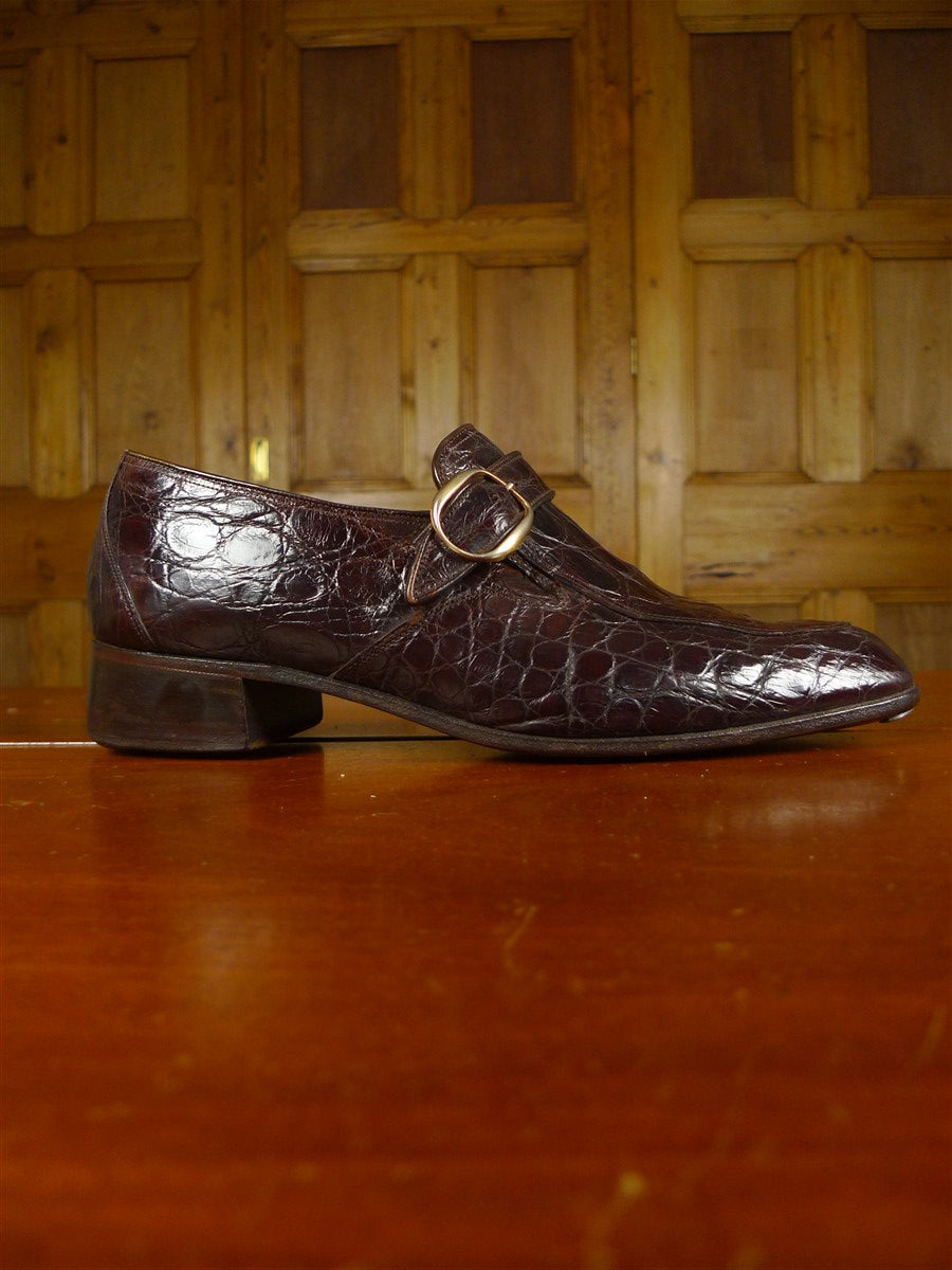 26/0036 vintage bally brown crocodile skin buckle shoe uk 7.5 (uk shipping only)
