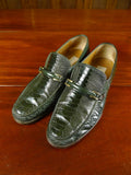 26/0037 vintage green aligator buckle shoe uk 7.5 (uk shipping only)