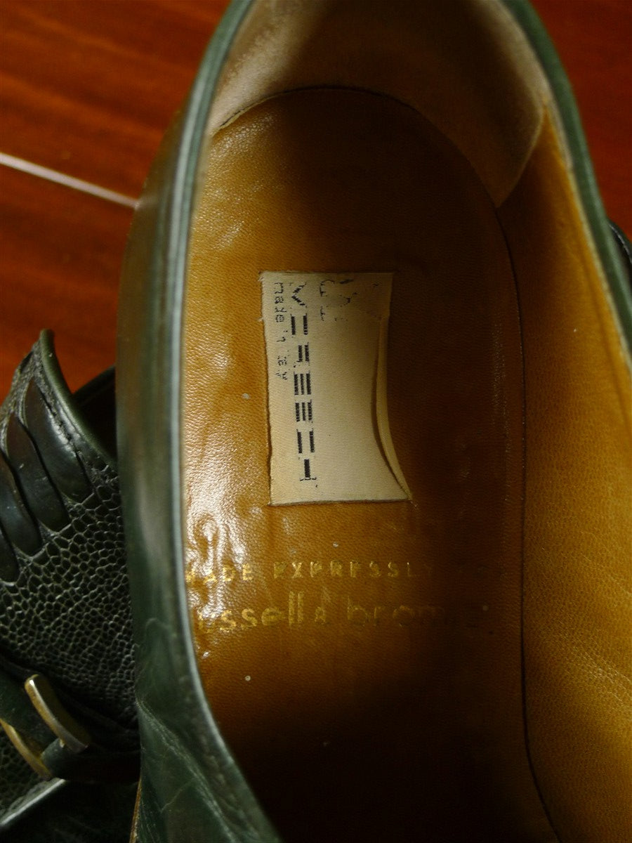 26/0037 vintage green aligator buckle shoe uk 7.5 (uk shipping only)