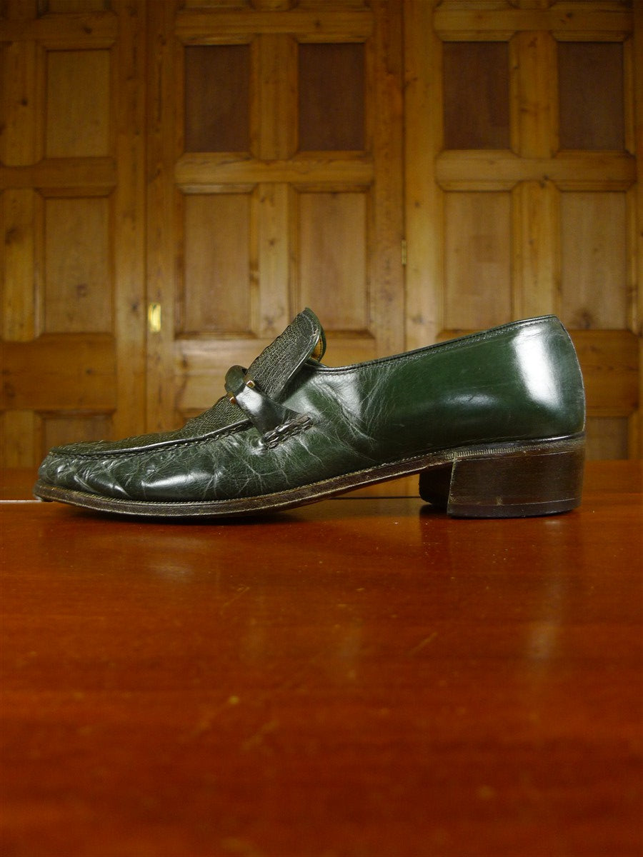 26/0037 vintage green aligator buckle shoe uk 7.5 (uk shipping only)