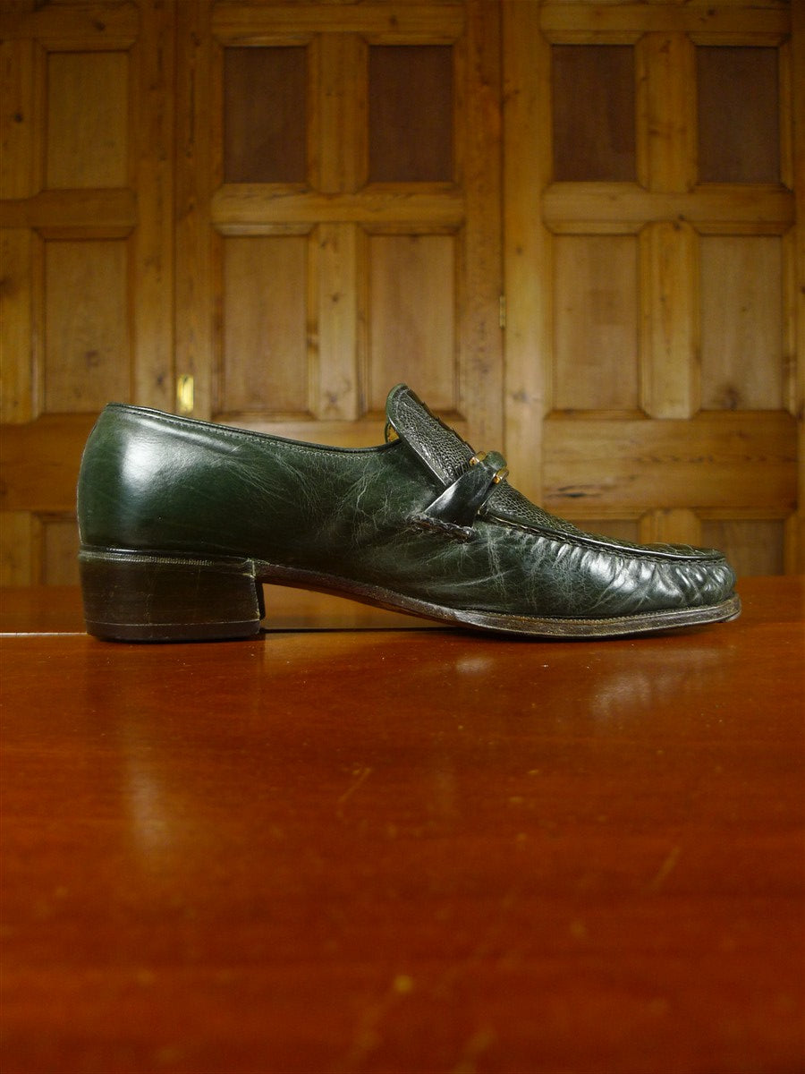 26/0037 vintage green aligator buckle shoe uk 7.5 (uk shipping only)