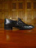 26/0038 vintage bally black crocodile skin buckle shoe uk 7.5 (uk shipping only)